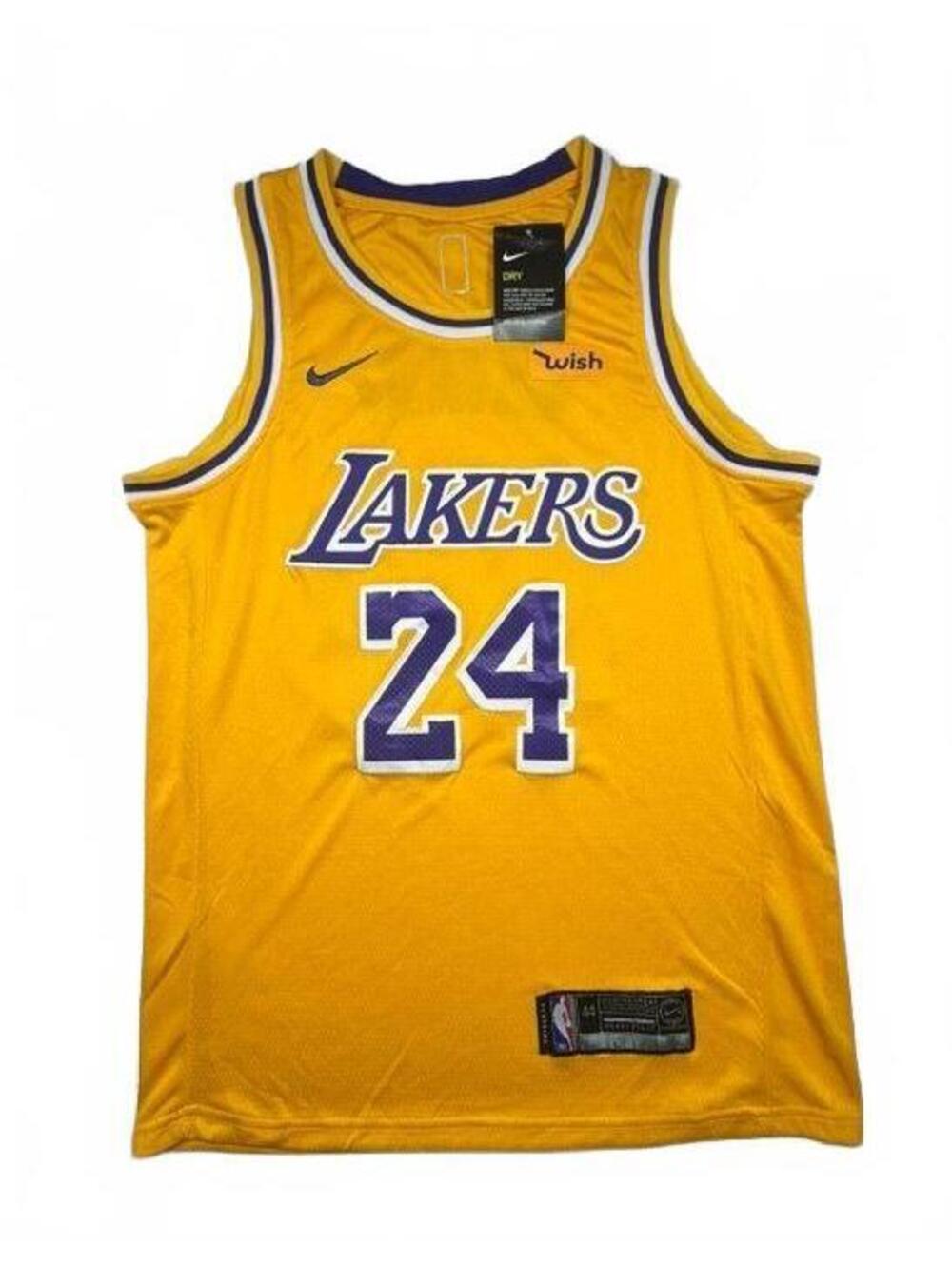 NWT Kobe Bryant Los Angeles Lakers #24 Gold Fan Jersey Size 44 Small New